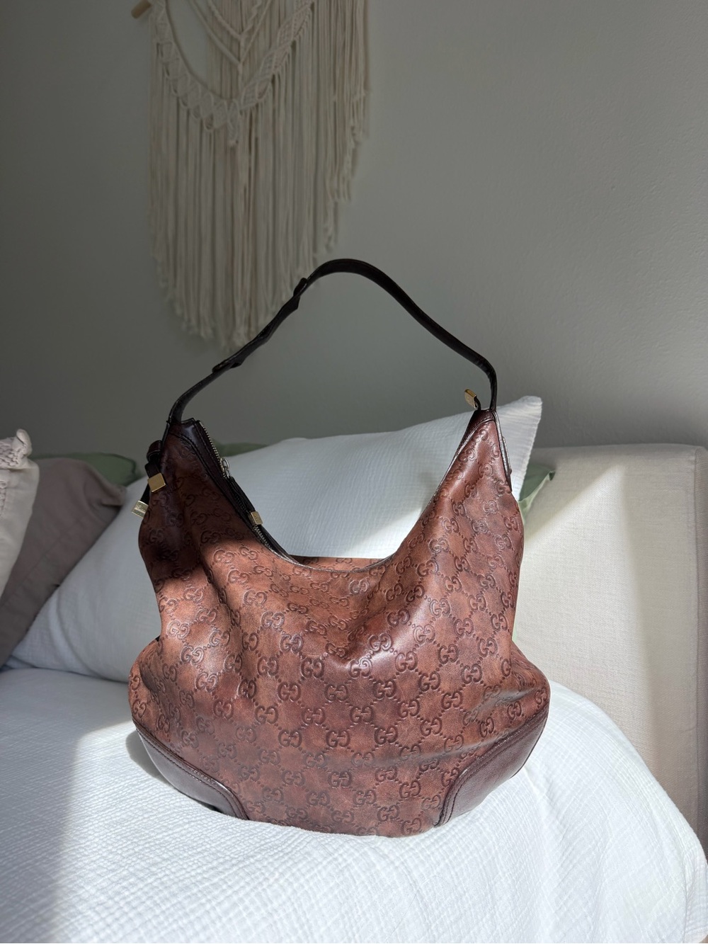 Gucci Chocolate Brown Vintage Leather Hobo Bag 🤎 Authentic w/COA